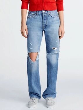 Re/Done 90s Comfy Ripped Relaxed Jeans